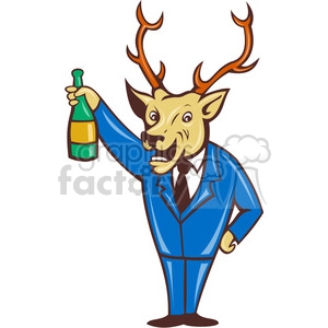 deer holding wine bottle