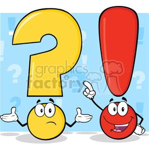 6290 Royalty Free Clip Art Question Mark And Exclamation Mark Cartoon Characters