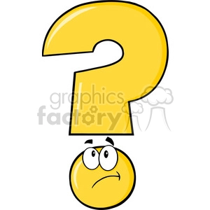 6262 Royalty Free Clip Art Yellow Question Mark Cartoon Character Thinking