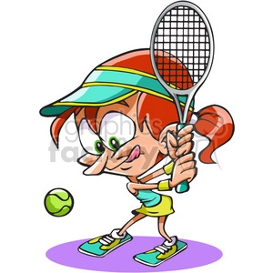 cartoon tennis female player