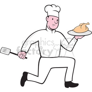 chef holding chicken front view shape