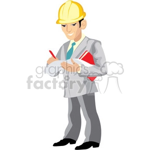 architect reading blueprints construction worker