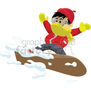 snowboarding boy winter sports clip art image