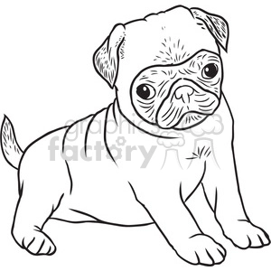 pug puppy vector RF clip art images