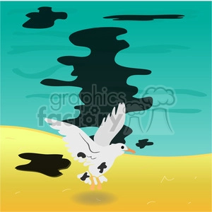 bird in an oil spill