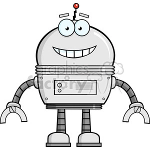 Royalty Free RF Clipart Illustration Smiling Robot Cartoon Character