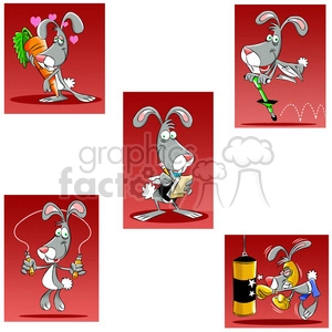 cartoon bunny image set
