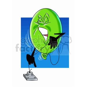 cartoon party balloon vector image mascot happy trying to break his string