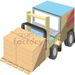 cartoon forklift with full load