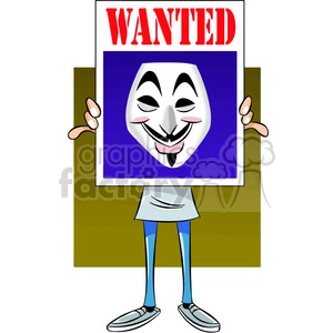 vector clipart image of anonymous person holding a sign