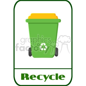 royalty free rf clipart illustration green recycle bin modern flat label design with text recycle illustration isolated on white background