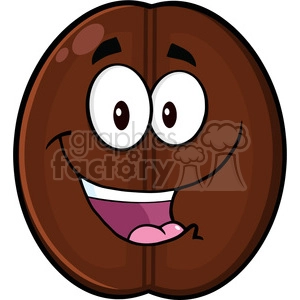 illustration happy coffee bean cartoon mascot character vector illustration isolated on white