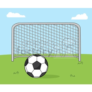 soccer ball with football gate vector illustration with background