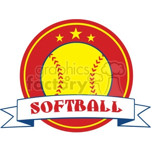 yellow softball logo design label vector illustration isolated on white background with text
