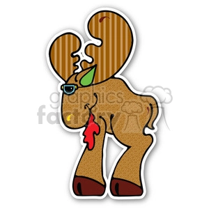 christmas moose sticker