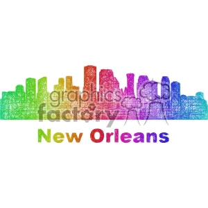 city skyline vector clipart USA New Orleans