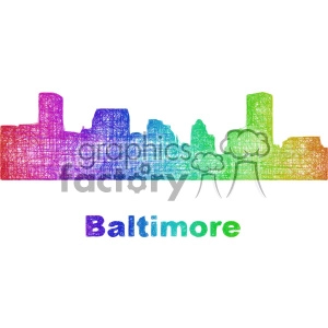 city skyline vector clipart USA Baltimore