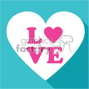 heart with love vector art flat design