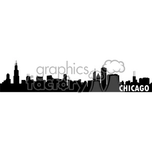 chicago city skyline vector art fill