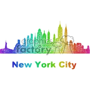 city skyline vector clipart USA New York