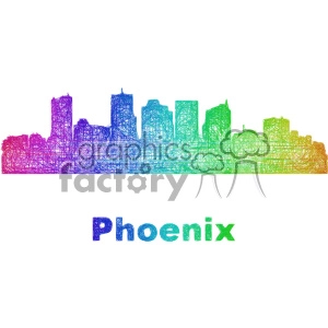 city skyline vector clipart USA Phoenix
