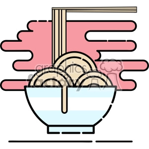 Noodle bowl flat vector icon design