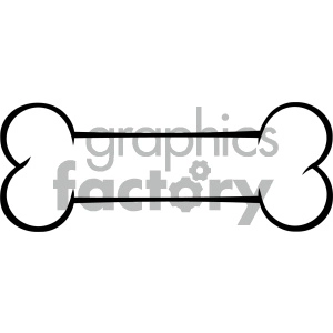 Royalty Free RF Clipart Illustration Black And White Outlined Dog Bone Cartoon Drawing Vector Illustration Isolated On White Background