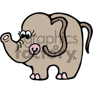 cartoon clipart Noahs animals elephant 002 c