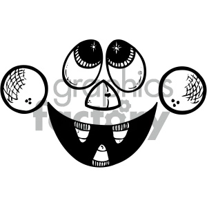 black and white scary cartoon face