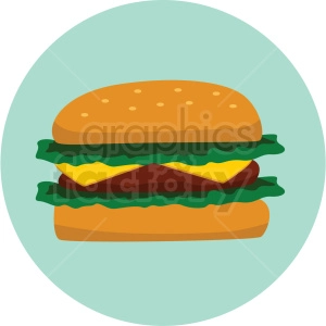cheese burger icon clipart with circle background