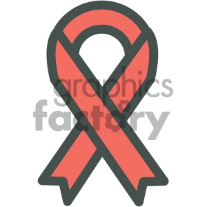 red ribbon aids medical vector icon