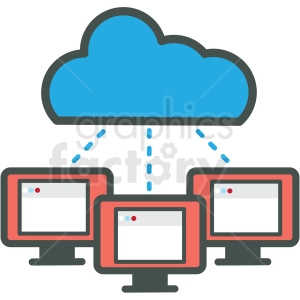 cloud website hosting vector icons