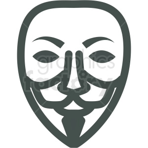 white guy fawkes anonymous mask vector icon image