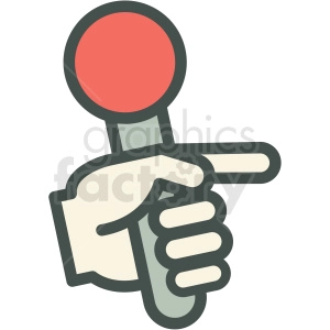 hand holding microphone vector icon image