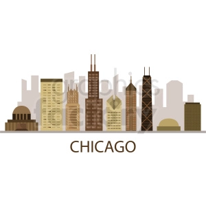 chicago city buildings vector with title