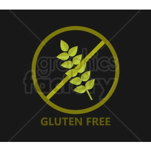 gluten free vector symbol on black background
