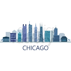 chicago city vector skyline with title
