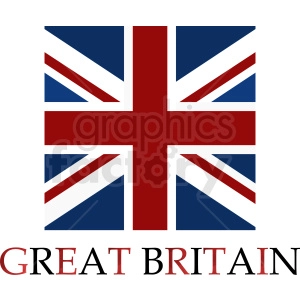 This is an image of the flag of the United Kingdom, commonly known as the Union Jack, with the words GREAT BRITAIN under it. 