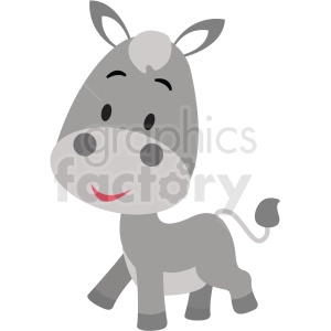 baby cartoon donkey vector clipart