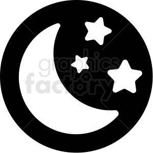 moon stars circle icon