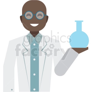 black scientist flat icon vector icon
