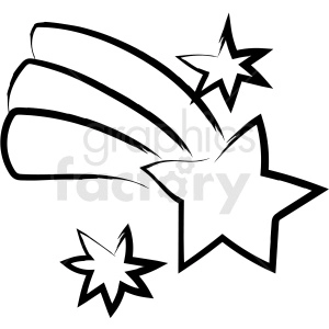 cartoon shooting star drawing vector icon