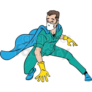 cartoon superhero vector clipart