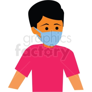 sick person wearing mask vector clipart