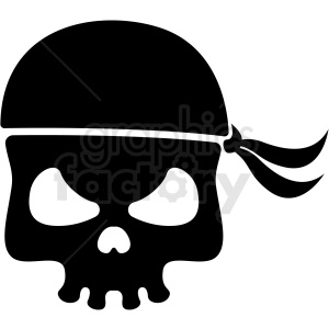 jolly roger skull with bandana vector clipart