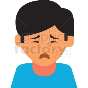 boy coughing vector icon