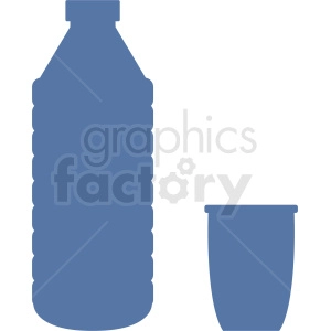 water bottle with cup vector clipart