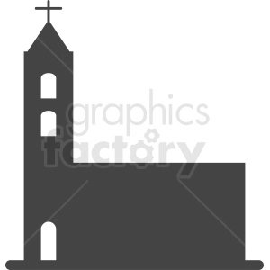 religious building with cross silhouette vector