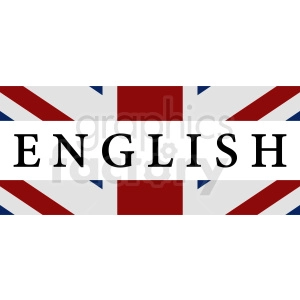 English text with flag vector clipart