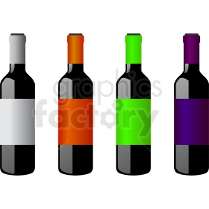 bottles of wine vector clipart